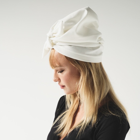 SURTURBAN TOP KNOT PRE-TIED TURBAN - WHITE - Picture 3 of 8